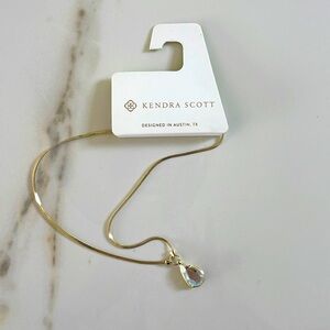 Kendra Scott Sami Herringbone 14K Gold over Brass Necklace - Dichroic Glass